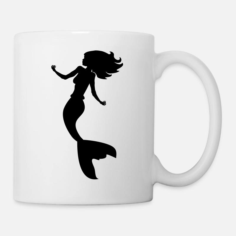 Meerjungfrau Silhouette - Tasse - Weiß