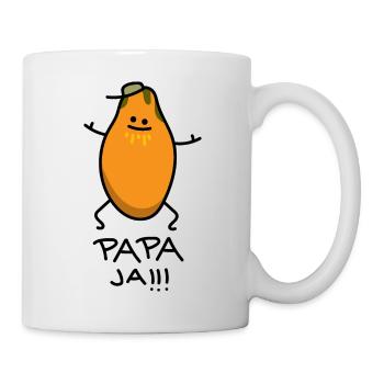 Lustige Papaya wird Papa - Tasse - Weiß - Rechts