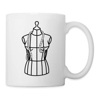 Tailor doll with tape measure - Mug - white - Right