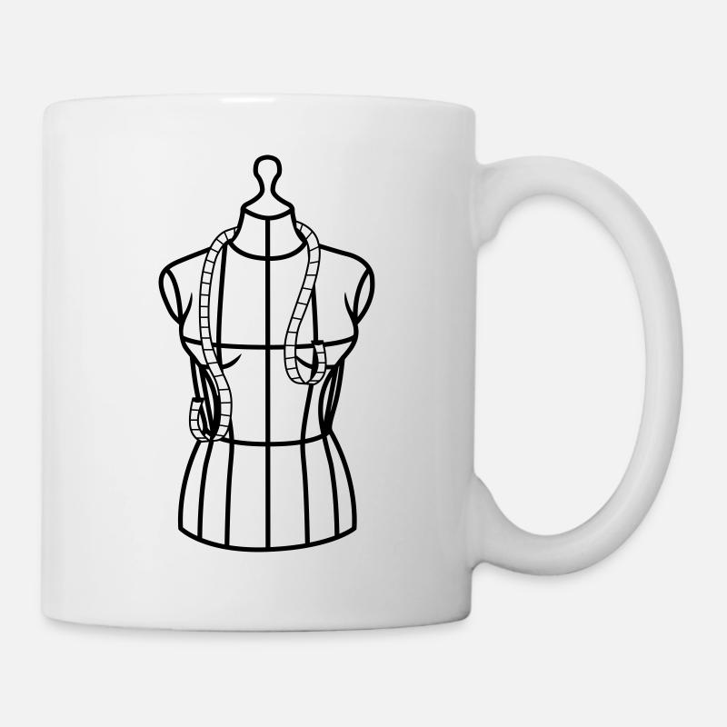 Tailor doll with tape measure - Mug - white