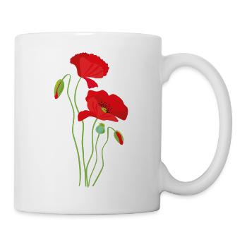 Poppy - flower design - Mug - white - Right