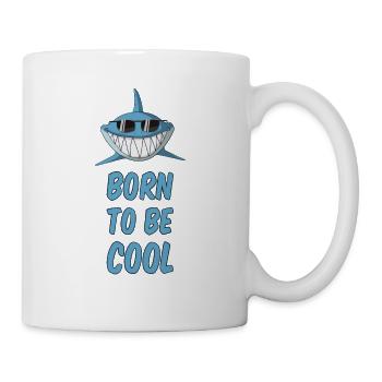 Né pour être cool - requin avec des lunettes de soleil - Mug blanc - blanc - Droite