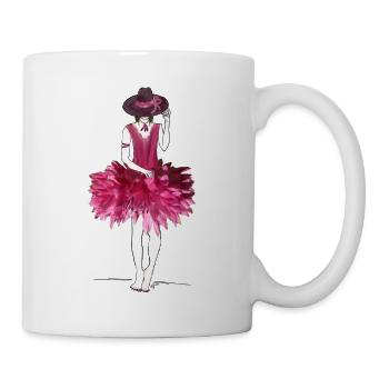 Blumenfrau in Pink - Tasse - Weiß - Rechts