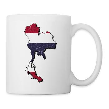 Carte de la Thaïlande avec le drapeau thaïlandais - Mug blanc - blanc - Droite