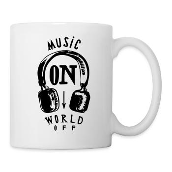 Music on world off - Tasse - Weiß - Rechts