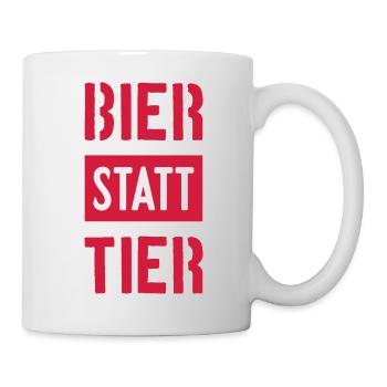 BIER STATT TIER VEGAN - Tasse - Weiß - Rechts