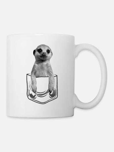 Bébé suricate en poche - Mug blanc - blanc