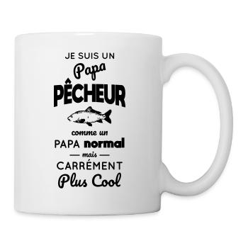 Papa pêcheur comme un papa normal mais plus cool - Mug blanc - blanc - Droite
