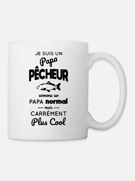 Papa pêcheur comme un papa normal mais plus cool - Mug blanc - blanc