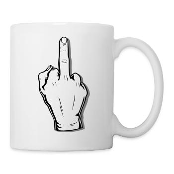 Mittelfinger Mittel Finger Stinkefinger Fuck You - Tasse - Weiß - Rechts