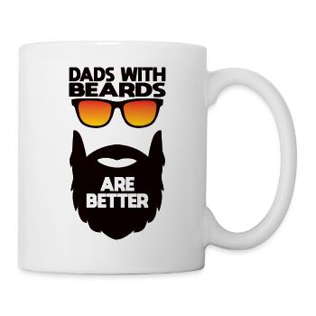 Vater mit Bart Bartliebhaber bärtiger Papa Hipster - Tasse - Weiß - Rechts