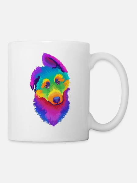 Pop Art German Shepherd Puppy - Mug - white