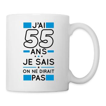 Anniversaire 55 ans - J'ai 55 ans je sais - Mug blanc - blanc - Droite