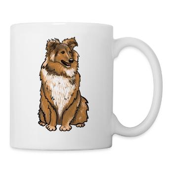 Sheltie Hund - Tasse - Weiß - Rechts