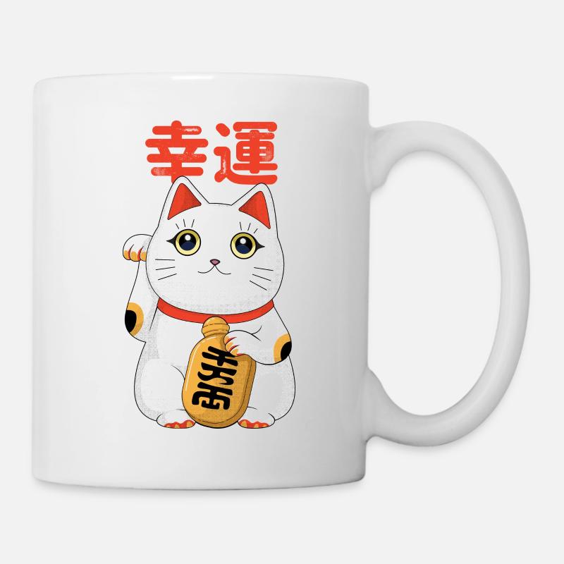 Chat porte bonheur - Mug blanc - blanc