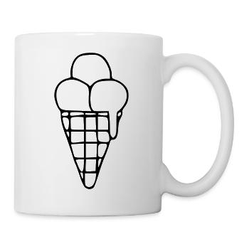 Emoji Ice Cream Sketch Stickers Crème Glacée - Mug blanc - blanc - Droite