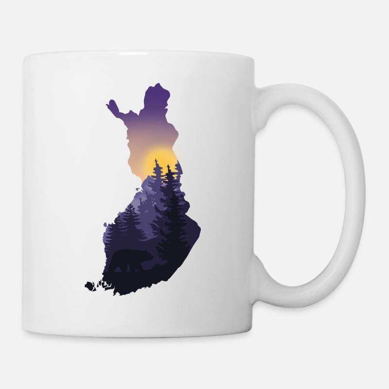 finnish map and landscape - Mug - white