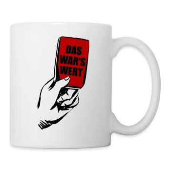 FUSSBALL ROTE KARTE FOUL PLATZVERWEIS FUßBALL - Tasse - Weiß - Rechts