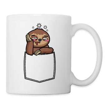 Poche poitrine poche paresseux Poche de chemise - Mug blanc - blanc - Droite
