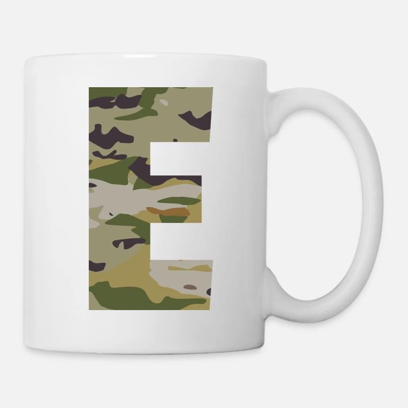 Tarnbuchstabe E - Tasse - Weiß