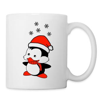 pingouin aime Noël - Mug blanc - blanc - Droite