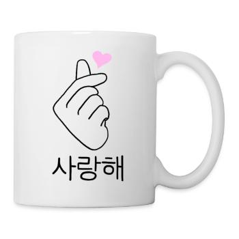 Coeur de doigt - Mug blanc - blanc - Droite