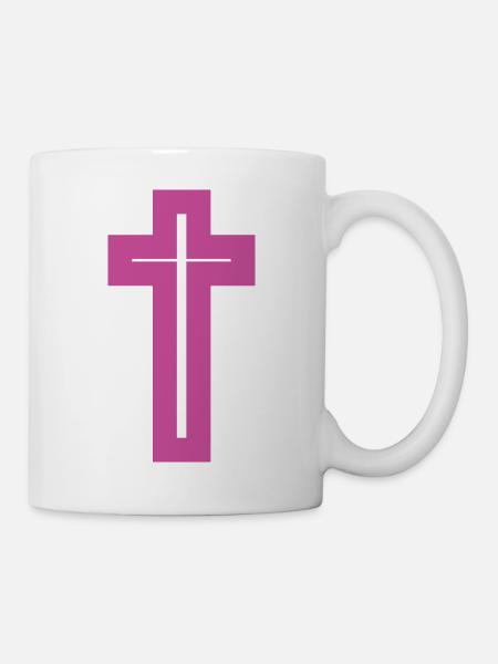 croix chrétienne - Mug blanc - blanc