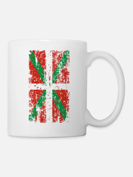 Drapeau Pays Basque usé. Ikurriña. - Mug blanc - blanc