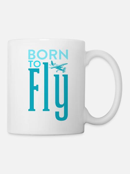 Né pour pilote d’aviation - Mug blanc - blanc