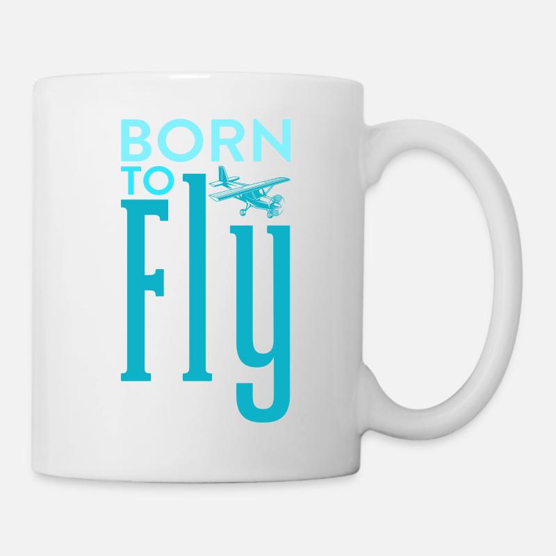 Né pour pilote d’aviation - Mug blanc - blanc
