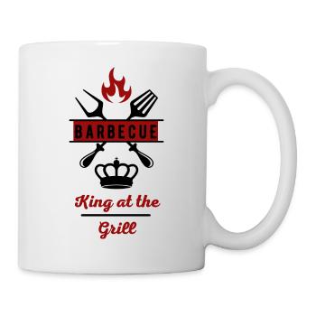 Barbecue King at the Grill-BBQ Spass - Tasse - Weiß - Rechts