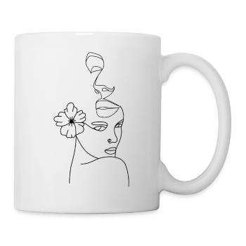 Visage line abstract - Mug blanc - blanc - Droite