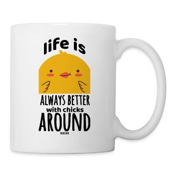 Chicks from the chicken coop farm - Mug - white - Right