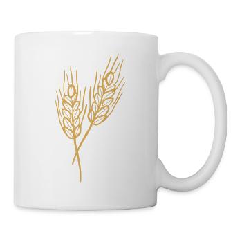 Weizen Illustration Brotbäcker Geschenkidee - Tasse - Weiß - Rechts