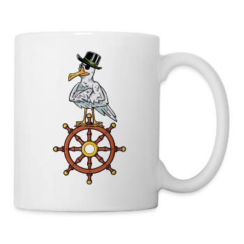 Pirates pirate buccaneer seagull steering wheel children - Mug - white - Right