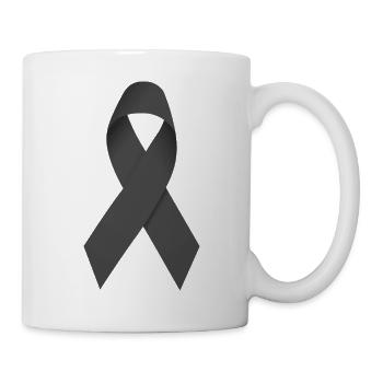 schwarze Schleife - Tasse - Weiß - Rechts