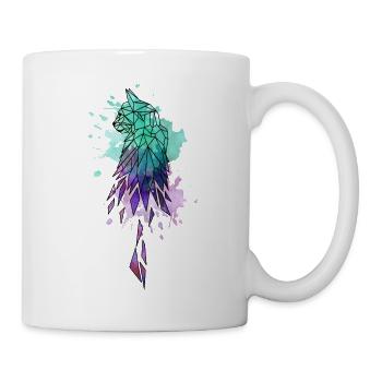 polygone aquarelle de chat - Mug blanc - blanc - Droite