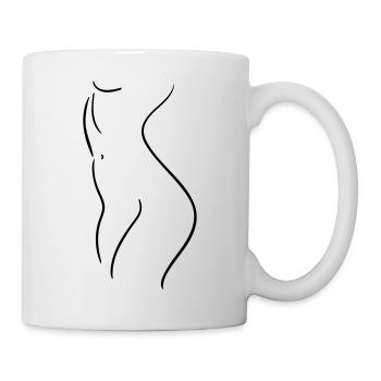 Female Body Line Art - Minimalist - Mug - white - Right