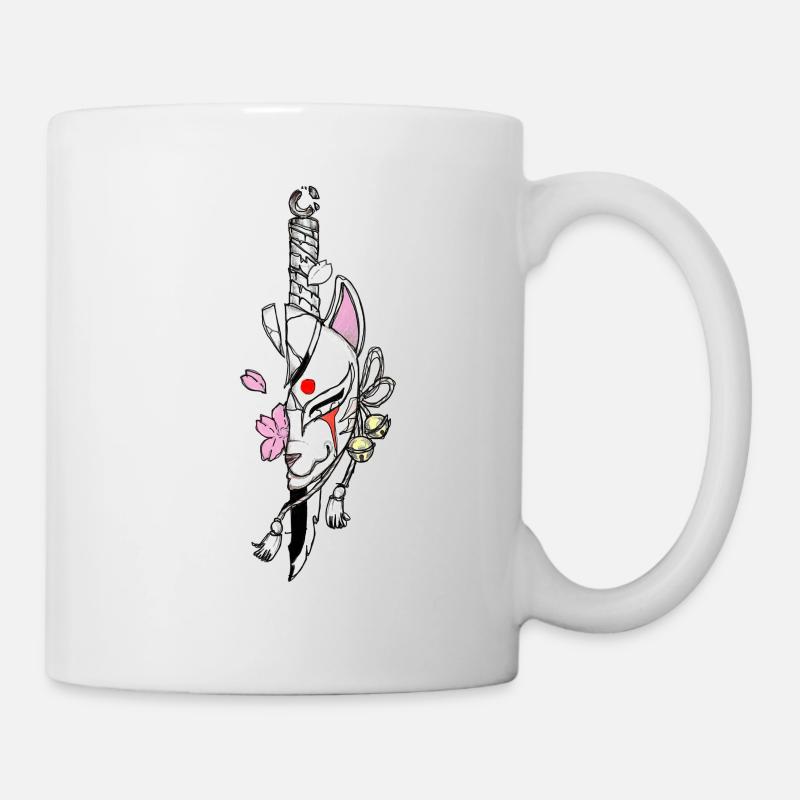 Masque Kitsune - Mug blanc - blanc