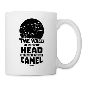 The Voices In My Head Are Telling Me To Hug A Came - Tasse - Weiß - Rechts