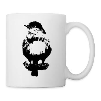 Vogel Rotkehlchen Vögel beobachten Tier Natur - Tasse - Weiß - Rechts