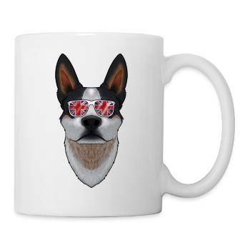 Chien de bétail australien Lunettes de soleil UK Deutsch Flag - Mug blanc - blanc - Droite