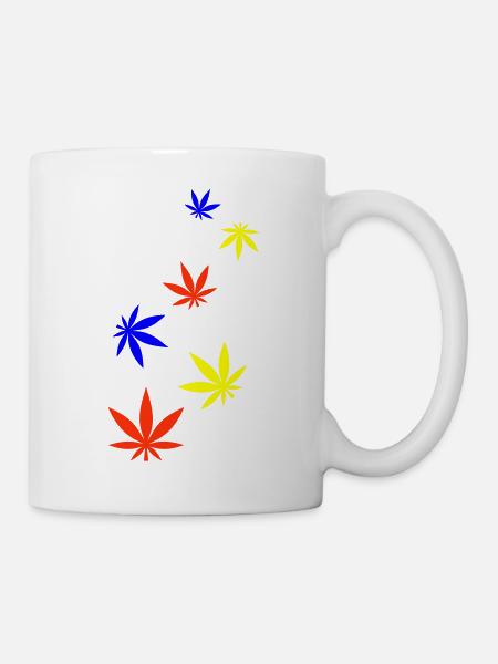 Hanf Blatt Icon - Tasse - Weiß