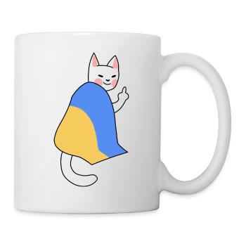 Cat under flag montre où le navire russe doit aller - Mug blanc - blanc - Droite