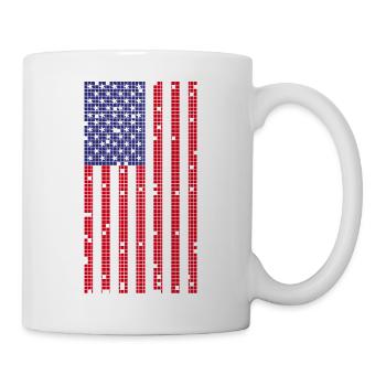 8Bit Retro 4 juillet États-Unis - Mug blanc - blanc - Droite