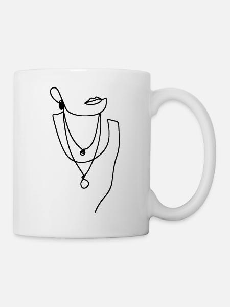Femmes Line Art - Mug blanc - blanc