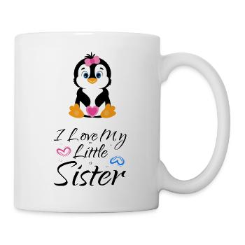 Penguin - I love my little sister - Mug - white - Right