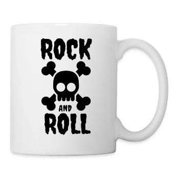 Rock And Roll Skullhead Design - Tasse - Weiß - Rechts