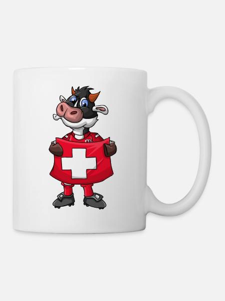 Schweizerfan Kuh - Tasse - Weiß