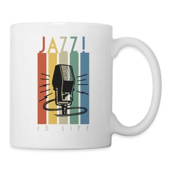 Jazz is Life Vintage Microphone Musique Rétro Design - Mug blanc - blanc - Droite